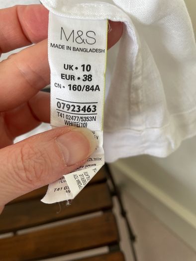 White linen blouse Size 10 EU 38
