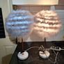 A pair of marble based feather table lamps Image 2
