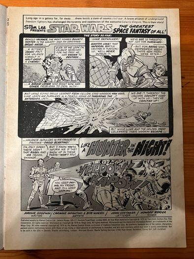 Comic: 'Star Wars Weekly' no. 62 / 1979