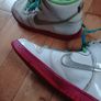 Womens Nike Dunks High White Metallic Silver and Cherry  Size UK 3.5 Image 3
