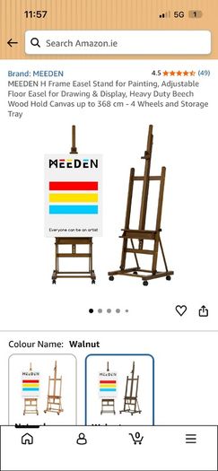 Meeden Adjustable dark wooden art easel
