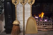 Lovely 1930s Brass Fireside Companion Horse Set