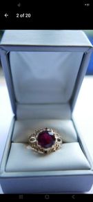 Vintage 9kt yellow gold oriental Ruby ring