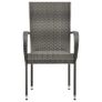 7 Piece Garden Dining Set Poly Rattan Grey Image 5