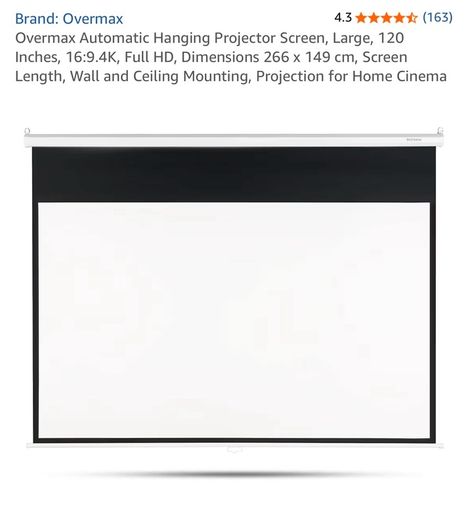 Electric Projector Screen 120 inches