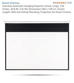 Electric Projector Screen 120 inches