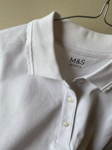 M&S girls white polo shirts (new) age 8-9