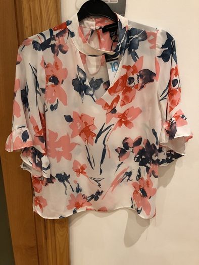 White Floral Blouse BNWT