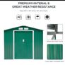 NEW SALE | 7ft x 4ft Lockable Garden Shed Large Patio Roofed Tool Metal Storage Building Foundation Sheds Box Outdoor Furniture, Green Image 4