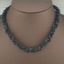 Vintage Multi Strands Striped Glass Beads Necklace Black& Green White Tribal African Trade Style Image 8