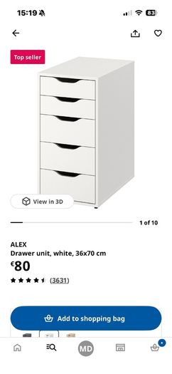 Delivery IKEA Alex Drawers