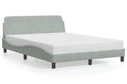 Bed Frame "Dover" Light Grey 135x190 cm Double Velvet