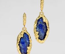 Alexis Bittar Brut Gold Lapis Leverback Earring