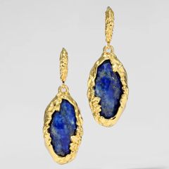 Alexis Bittar Brut Gold Lapis Leverback Earring