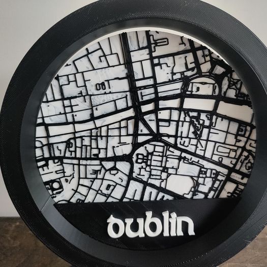 Dublin City 3D Model Map Trinity College OConnell Street Ireland Irish Giftart