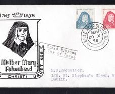 1958 Ireland Centenary of the Death of Mother Mary Aikenhead (Foundress of the Irish Sister of Charity) Commemorative Stamps Illustrated First Day Cover (FDC) with Baile Atha Cliath (Dublin) cancel