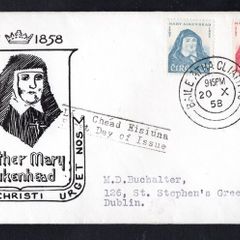 1958 Ireland Centenary of the Death of Mother Mary Aikenhead (Foundress of the Irish Sister of Charity) Commemorative Stamps Illustrated First Day Cover (FDC) with Baile Atha Cliath (Dublin) cancel