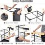 Kitchen Island Storage Trolley with Wine Rack, Serving Trolleys with Utility Wood Tabletop, 4-Tier Rolling Cart with Basket Drawer Lockable Casters for Home, Dining Room, Restaurant, Hotel (FREE POSTAGE) Image 2