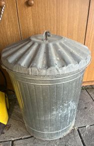 75 Lt Galvanised Bin + Black Bin With Handles