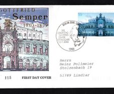 2003 Germany Bicentenary of Gottfried Semper Commemorative Stamps First Day Cover (FDC)