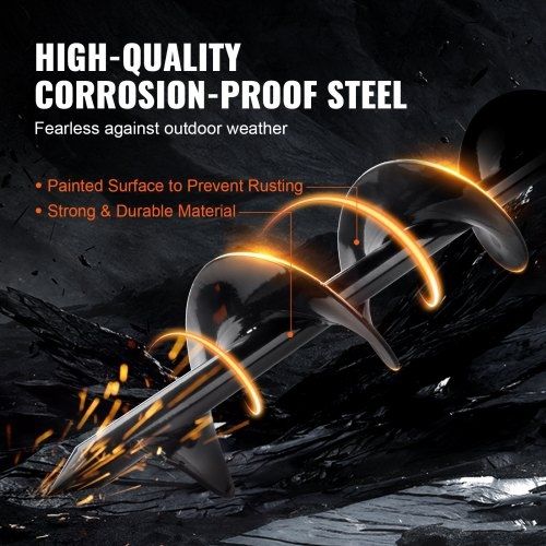 Auger Drill Bit for Planting, 7.6 x 61 cm Garden Auger Drill Bit, Spiral Drill Bit for Bulbs Planting & Holes