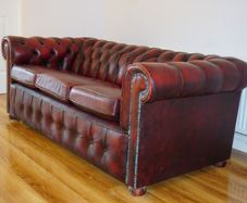 Millbrook Chesterfield Sofa c.1960s, in Red Oxblood Leather