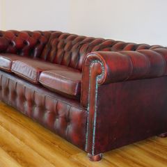 Millbrook Chesterfield Sofa c.1960s, in Red Oxblood Leather