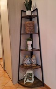 Tribesigns Industrial Corner Shelf, Bookcase Like New