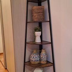 Tribesigns Industrial Corner Shelf, Bookcase Like New