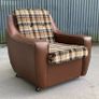 Vintage 1970s armchair on castors. Image 2