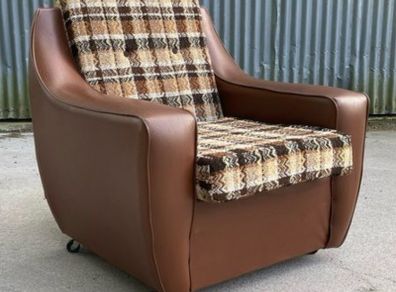 Vintage 1970s armchair on castors.