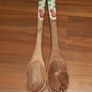 Serving Spoons - Wood. Strawberry Decorated Image 5