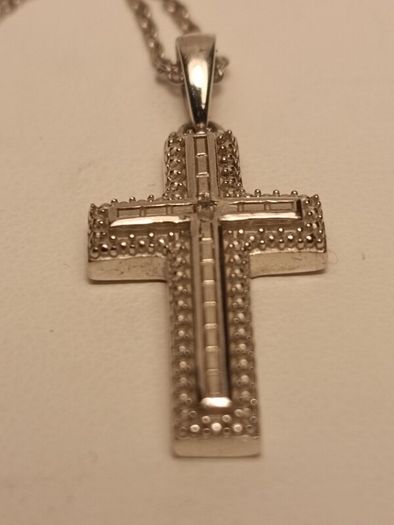Sterling Silver Solid Cross and Chain