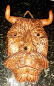 Unique signed terracotta Buso mask