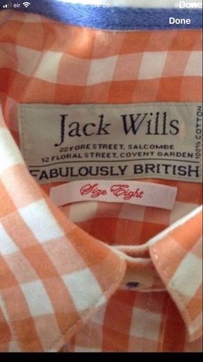 Ladies jack wills shirt size 8
