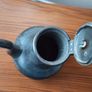 Antique large footed pewter coffee pot by R. Broadhead & Co  Sheffield, England  height 28cm Image 4