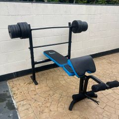 weights pull-up bar boxing bag + bracket