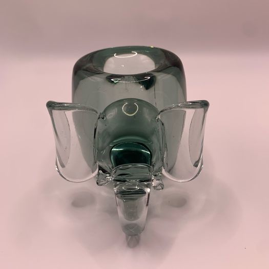 Vintage art glass Elephant shape Candholders
