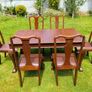 Mid century Solid Mahogany Dining Table and Chairs. Image 4