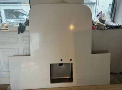 Quartz granite (silestone maple bianco) island worktop