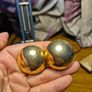 Vintage Big Golden Tone Earrings Image 3