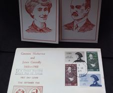 Ireland Stamps : An Irish Times Commemorative First Day Cover For The,  Centenary of The Birth of Countess Markievicz and James Connolly - 1868 - 1968