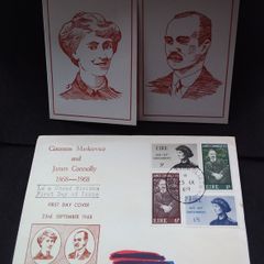 Ireland Stamps : An Irish Times Commemorative First Day Cover For The,  Centenary of The Birth of Countess Markievicz and James Connolly - 1868 - 1968