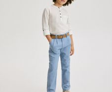 Structural fabric chino trousers with belt size 140 cm