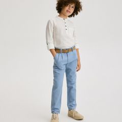 Structural fabric chino trousers with belt size 140 cm