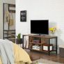 _TV cabinet, TV table, TV shelf, lowboard with open compartments, living room, 110 x 40 x 50 cm, industrial design, vintage, dark brown Image 4