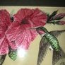 Beautifully bright Cash's hand embroidered Ruby Hummingbird. Image 3