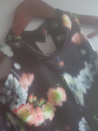 WHISTLES Floral Print Cold Shoulder Silhouette Dress