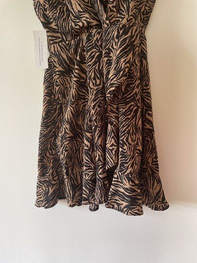 Ax Paris black animal print dress size 14 New