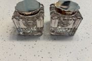 Pair 1912 Sheffield silver top inkwell